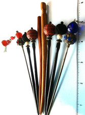 8 Decorative Victorian-style hair pins. 19th early 20th centuries, long-shaft
