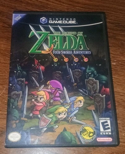 The Legend of Zelda Four Swords GameCube Nintendo Black Label Game NO MANUAL