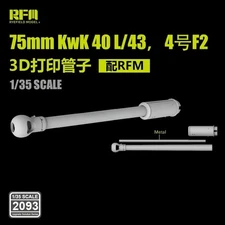 RYE 2093 1/35 75mm KwK 40L/43 for Pz.Kpfw IV Ausf F2 For RFM 3D Print Gun Barrel
