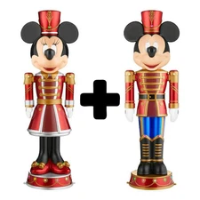 *BUNDLE* Disney 5 ft Animated Minnie & Mickey Mouse Nutcracker Home Depot 2025