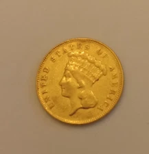 1868 Indian Princess Head Gold $3