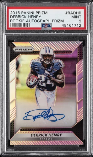 2016 PANINI PRIZM RC AUTO PRIZM #RADHR DERRICK HENRY PSA 9 AUTO