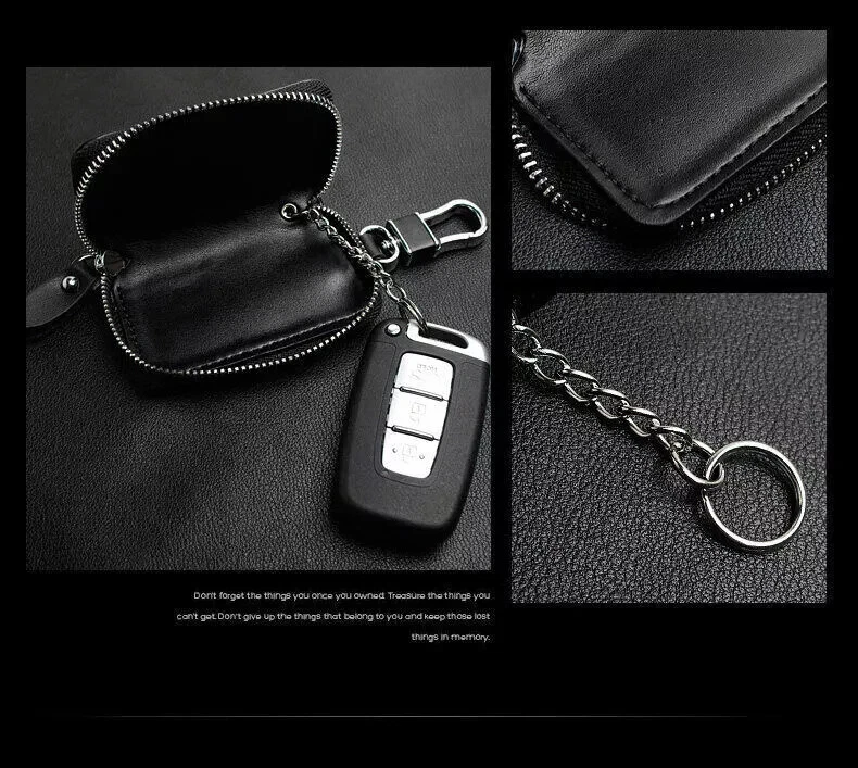 Estuche de cuero de vaca para llaves de coche bolso llavero remoto llavero cubierta para Acura Foto 3 de 4