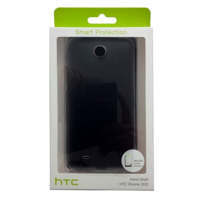 HTC Hard Shell HC C920 Case Cover + Displayschutz für Desire 300, transparent