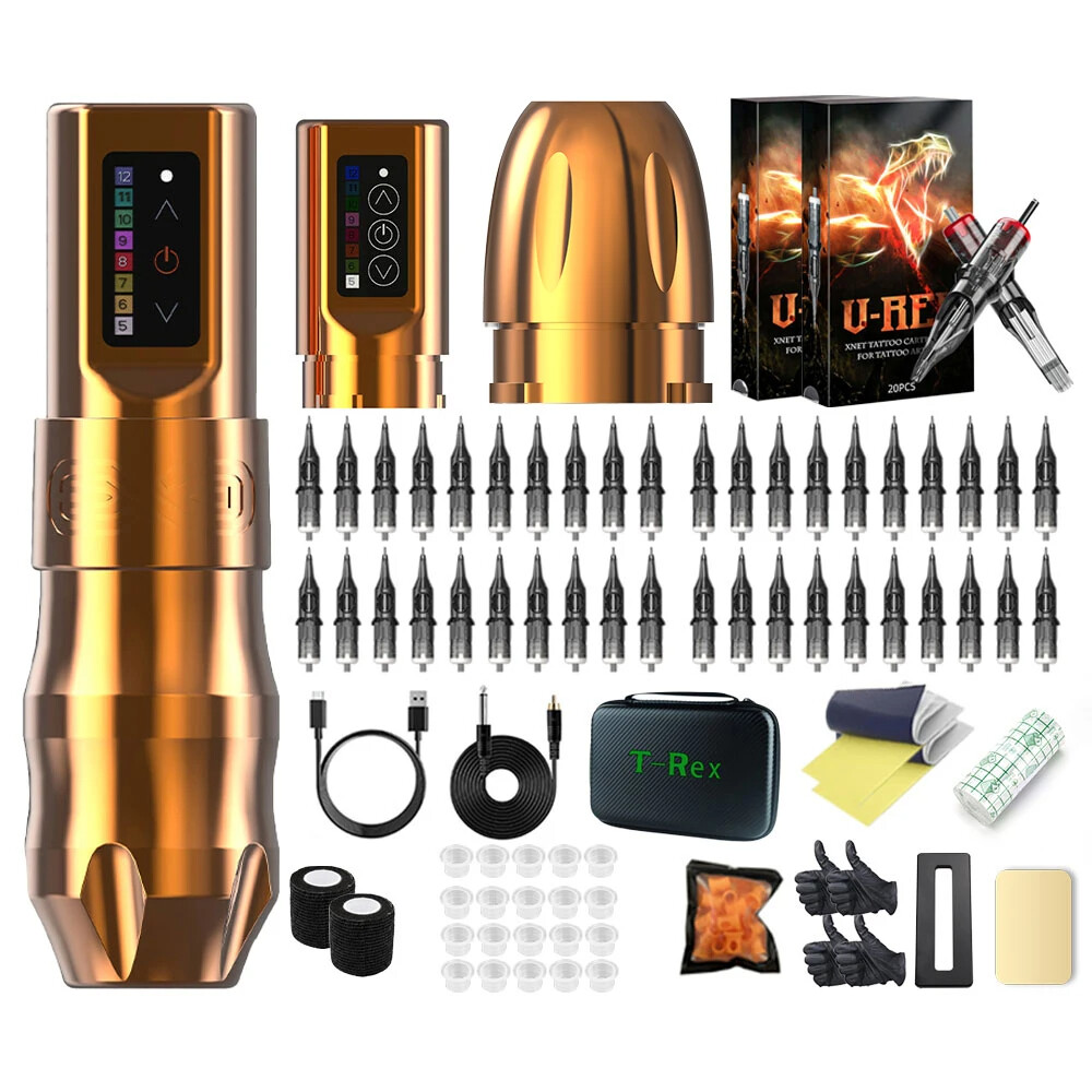 T-Rex 　Wireless　tattoo machine set T-Rex Wireless Tattoo Machine Rotaty Battery Pen With Portable