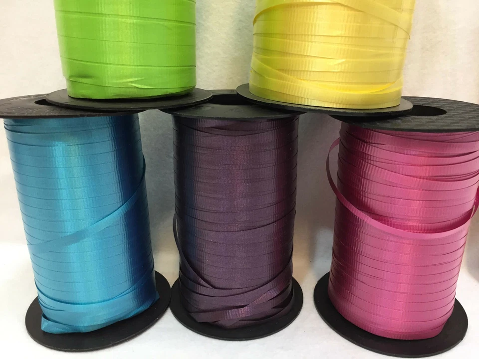 Berwick Curling Ribbon Spools Balloons Yellow Purple Pink Green & Blue Lot 5 USA - Image 2 of 2