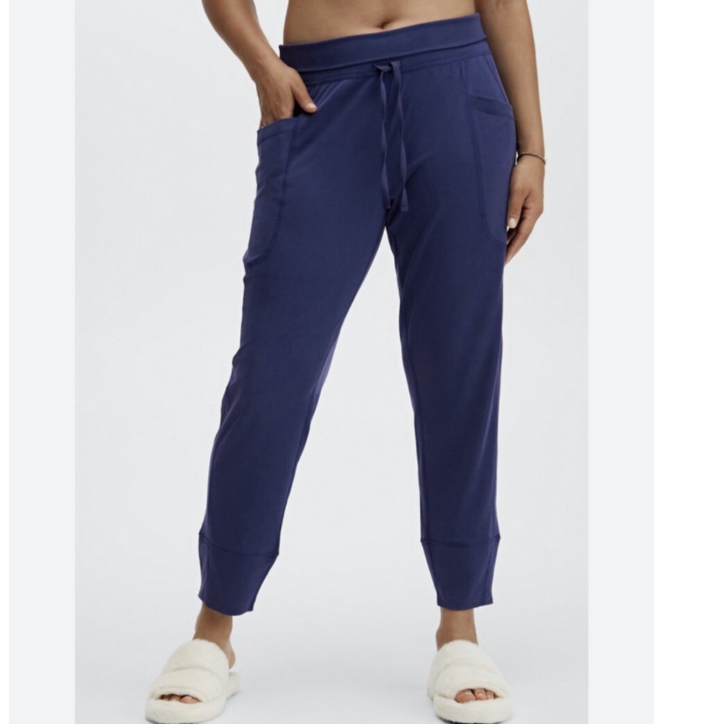 Fabletics Sleek Knit Drawstring Pants Joggers Blu… - image 1
