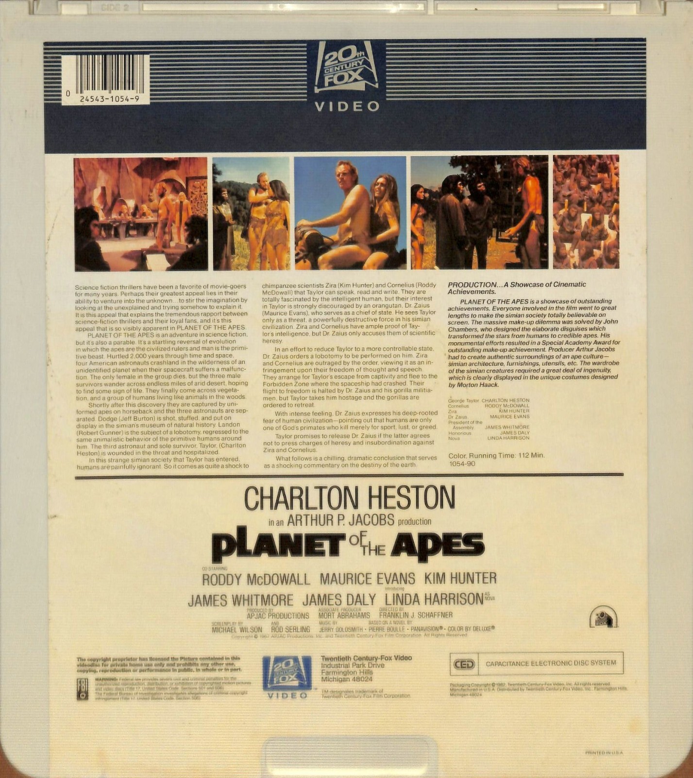 Planet of the Apes (1982) Vintage CED RCA SelectaVision Videodisc ...