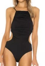 We Wore What Black Liv One-Piece Swimsuit L75610 Womens Size XS