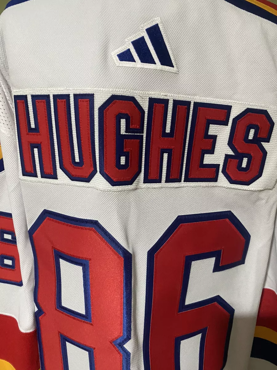 Men's adidas Jack Hughes White New Jersey Devils Reverse Retro 2.0 Authentic Player Jersey