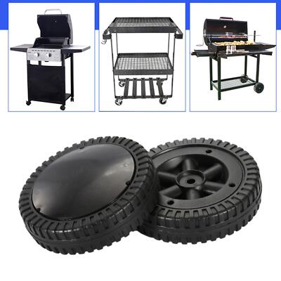 2 Stück Grillrollen einfache Montage schwarz Kunststoffräder 15 cm Ersatz universal