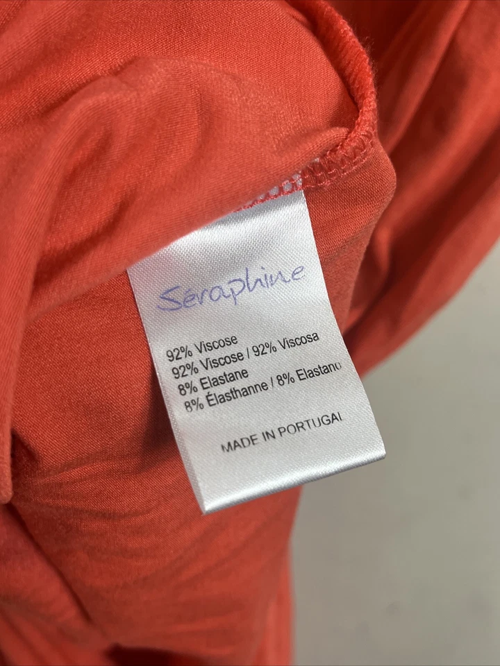 SERAPHINE Orange Viscose Stretch Nursing Maxi Dress Size 4 Maternity - Image 4 of 4