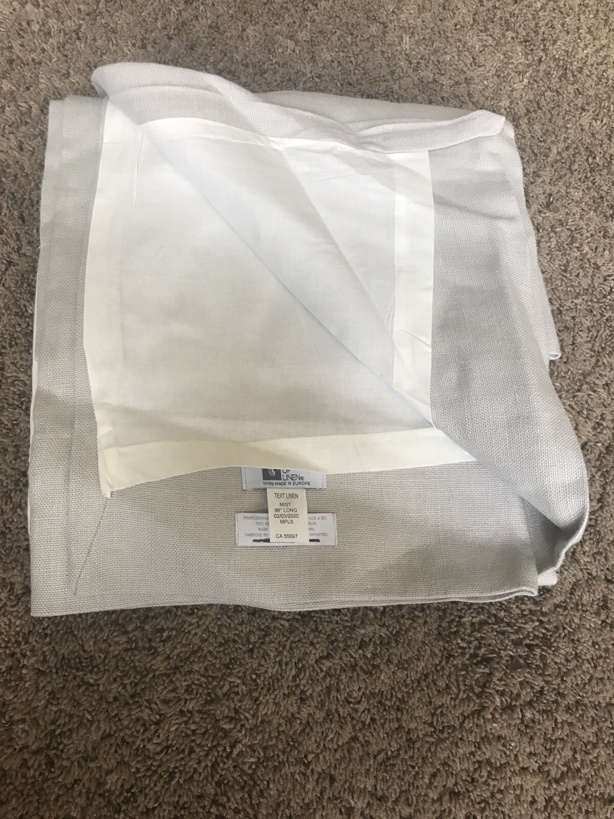 Restoration Hardware Belgian Linen Textured Drape 50x96 Mist eBay