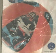 Intex Ocean Beach Ball Sharks 20" Red Blue Gray NOS Ages 3 Inflatable Pool Toy