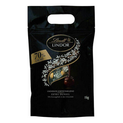 Lindt LINDOR Schokoladen Kugeln extra dunkel | 1Kg - ca. 80 Kugeln | 70% Kakao