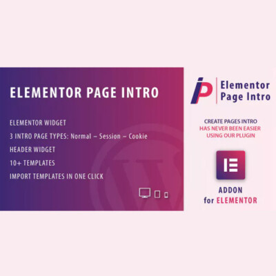 Elementor Page Intro WordPress Plugin For Elementor Pro Addon ...