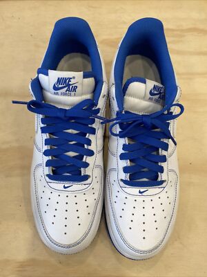 0038) Nike Air Force 1 AF1 “Contrast Stitch” White/Game Royal 