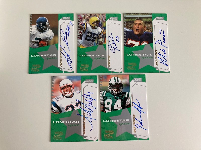 2002 Stadium Club Football Lonestar Signatures lot of 5