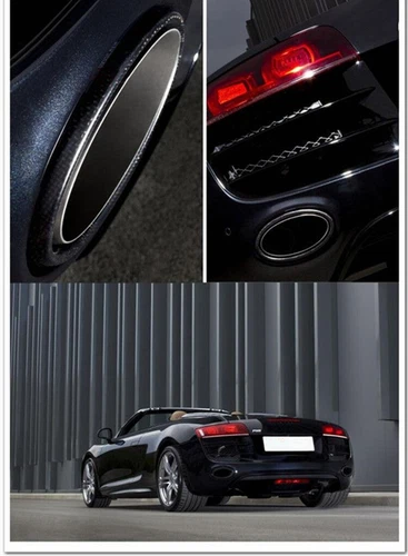 2x Real Carbon Fiber Car Rear Exhaust Pipe Tips For Audi R8 2010-2012 Left+Right - Picture 5 of 11
