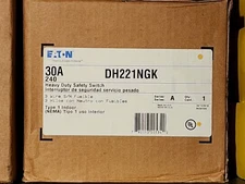 NEW EATON CUTLER HAMMER DH221NGK HEAVY DUTY FUSIBLE SAFETY SWITCH 30A 240V