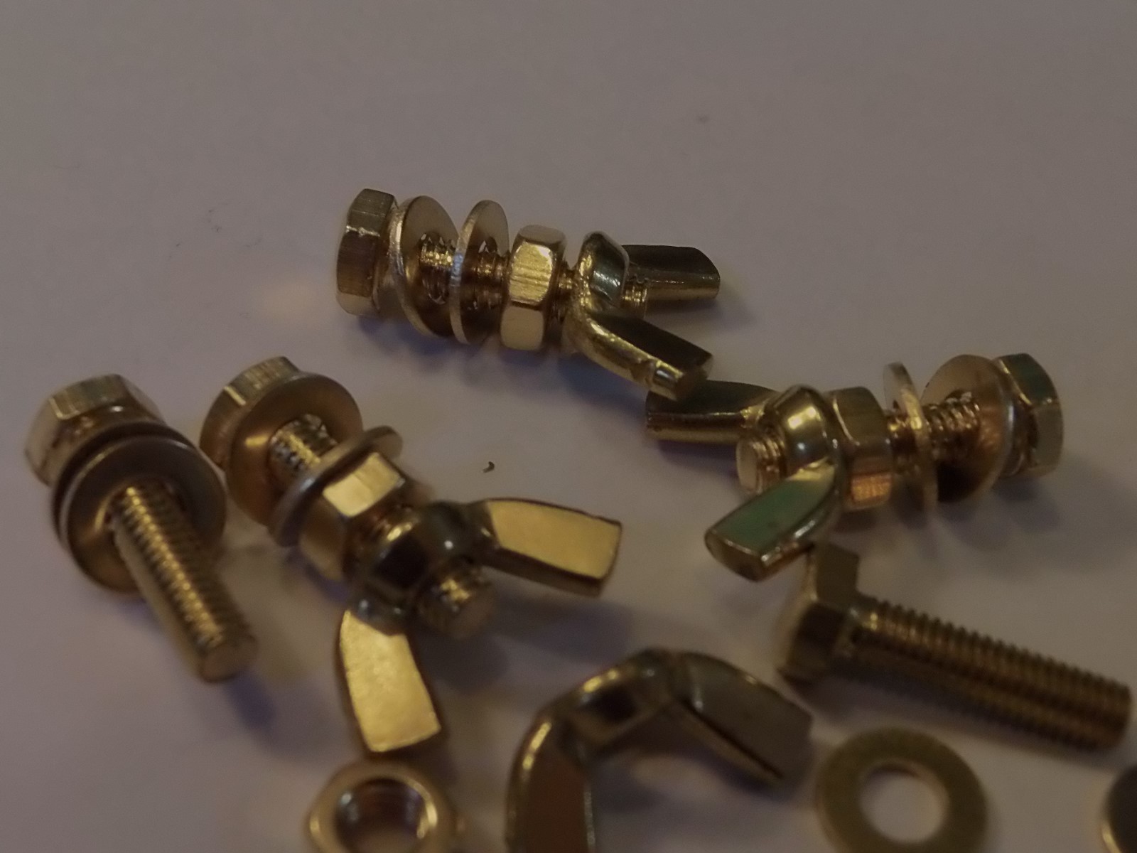 M4X16 BRASS PAN HEAD BOLTS NUTS & WASHERS & WING NUTS PACK 0F 5 BRASS SET SCREWS | UK