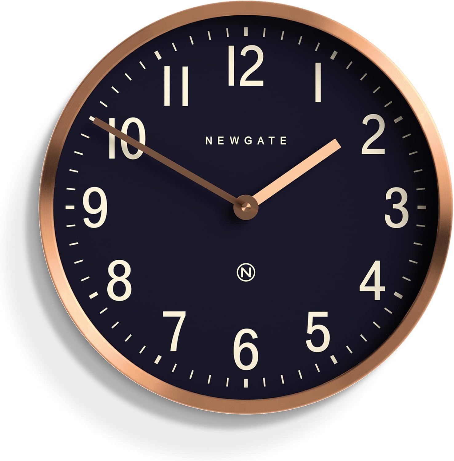 Master Edwards Copper Analog Wall Clock Mid Century Design, Easy to Read