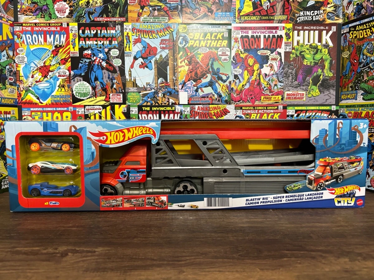 Hot Wheels City Blastin Rig with 3 Cars NEW IN BOX 885924512996