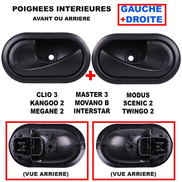 Griff Schwarz TüR Links Rechts Clio 3 Scenic Kangoo Megane Citan Twingo Duster-image