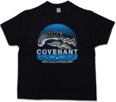 COVENANT Kinder Jungen T-Shirt USCSS Nostromo Alien Yutani Logo Corp Space Ship