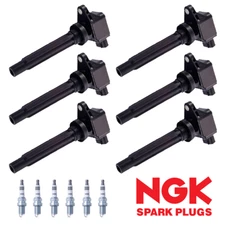 6 Ignition Coil & NGK Iridium Spark Plugs for 06-08 Suzuki Grand Vitara 2.7L V6