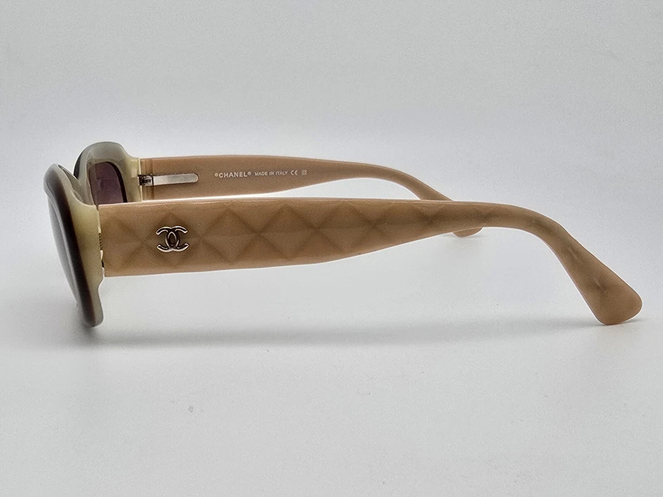 Chanel 5094 c. 837/13 Brown Beige Frame Purple Gradient Lens Sunglasses w/ Case - Image 4 of 4