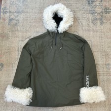 Loewe Fur Trim Anorak Jacket Green Size 46