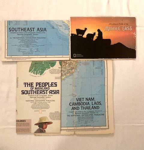 Nat'l Geographic Vtg Maps Southeast Asia, Middle East, People SE Asia, Viet Nam