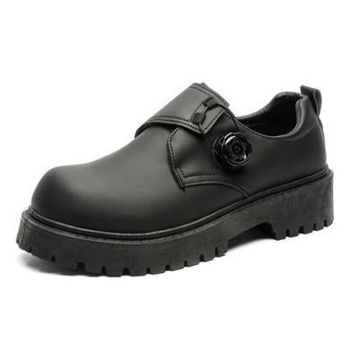 Men's Wide Derby Shoes Platform Leather Boots Outdoor Sneakers Trendy Streetwear