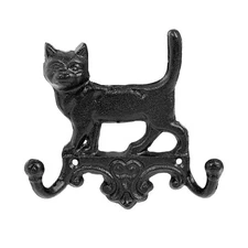 Sungmor Cast Iron Cat/Dog Wall Hooks Vintage Entrance Coat Hook for Leashes Keys