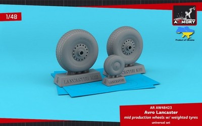 1/48 Avro Lancaster Wheels Mid Type w/Weighted Tyres for HK Model/Tamiya kits