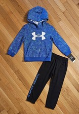 NEW Under Armour Little Fleece Hoodie  Jogger Pant Set, Blue sz 4 