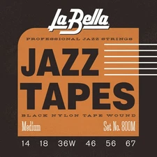 LaBella 800M Jazz Tapes – Black Nylon Medium 14-67