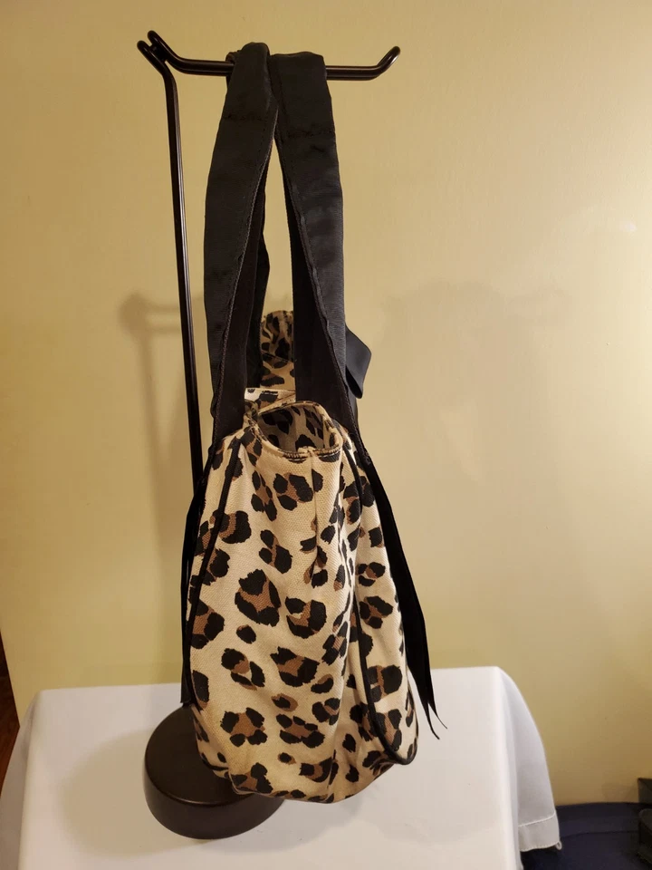 Bolso de Hombro Betsey Johnson Estampado de Leopardo Bolso de Mano Cartera Bolso de Algodón  Foto 4 de 4