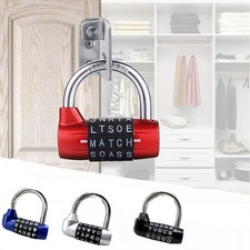 5 Letter Zinc Alloy Combination Padlock Code Password Lock for Door Cabinet Bike