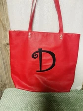 Jewell by Thirty-One Red Tote Bag Polka Dot Interior Monogram D Large Purse