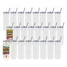 USA 25pcs 20oz Straight Stainless Steel Vacuum Skinny Tumblers Sublimation Blank
