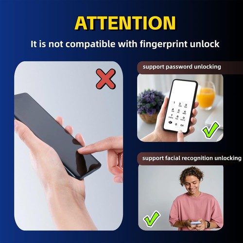 [2 PACK Privacy Screen Protector for Samsung Galaxy A15,Anti-Spy Tempered Gla... - Photo 4 sur 8