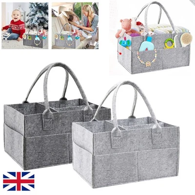 COLORLIFE-UK Baby Diaper Organizer Caddy Felt Changing Nappy Kids Storage Carrier Bag Grey UK
