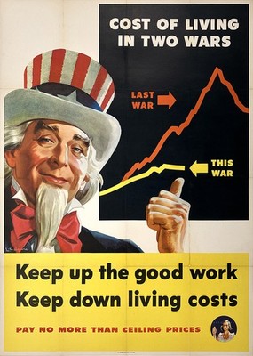 Original Vintage WWII Uncle Sam Weiter Up The Good Arbeit Plakat
