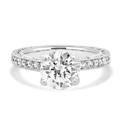 Tacori Platin runder Brillantschliff Diamant Verlobungsring