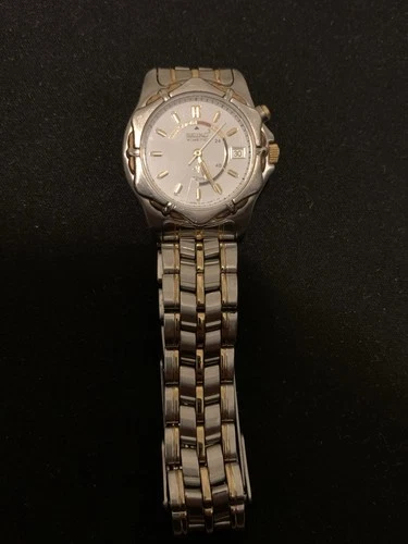 Vintage Seiko Kinetic Automatic Watch Womens Two Tone Stainless 3M22-0A33 6.25"