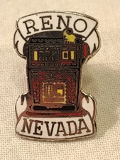 Vintage Reno Nevada Gambling Casino Enamel Lapel Pin
