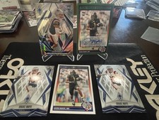 🏈2024 Score Javon Baker Auto 393 RC Green Parallel & Base + ‘25 Hyper & 2 Mayes