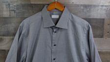 Eton Shirt Mens 18 46 Gray Pinstripe Contemporary Dress Long Sleeve Cotton